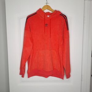 Adidas Hoodie Mens Large Red Lifestyle Adicolor Classics Plush Hoodie Casual